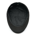 Bască bărbați din bumbac, reglabilă cu capse, model Belmont, culoare negru, interior.