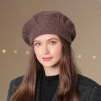 Beretă damă elegantă franțuzească model Adele cappuccino.