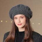 Beretă damă elegantă franțuzească model Adele gri închis.