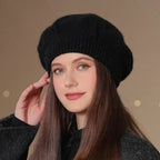Beretă damă elegantă franțuzească model Adele negru.