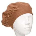 Beretă damă elegantă franțuzească model Elenor pe culoarea camel.