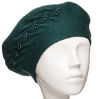 Beretă damă elegantă franțuzească model Elenor pe culoarea verde inchis.