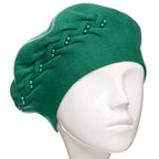 Beretă damă elegantă franțuzească model Elenor pe culoare verde.