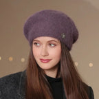 Beretă damă elegantă franțuzească model Eloise roz cuarț.