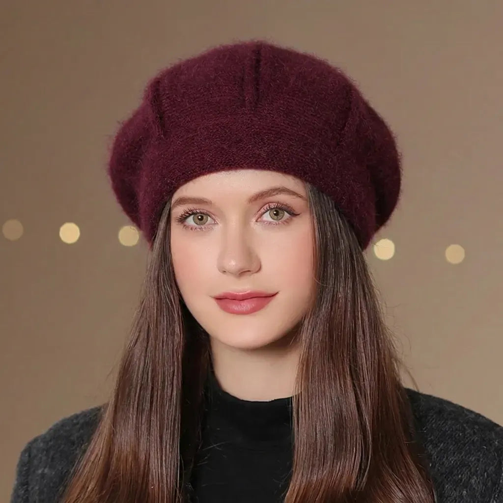 Beretă damă elegantă franțuzească Juliette grena.
