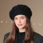 Beretă damă elegantă franțuzească Juliette negru.