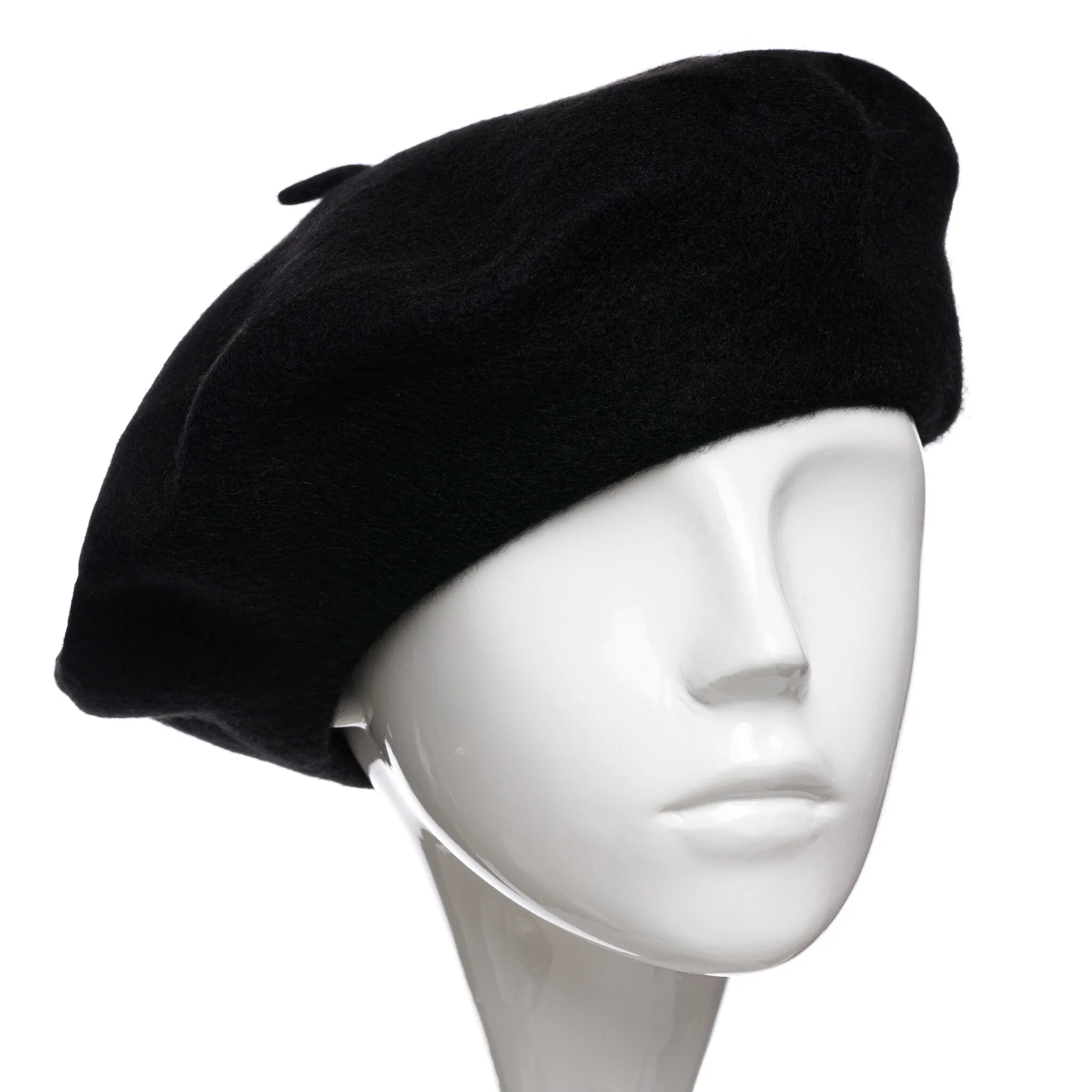 Bereta damă franțuzească din lână pe culoarea negru.