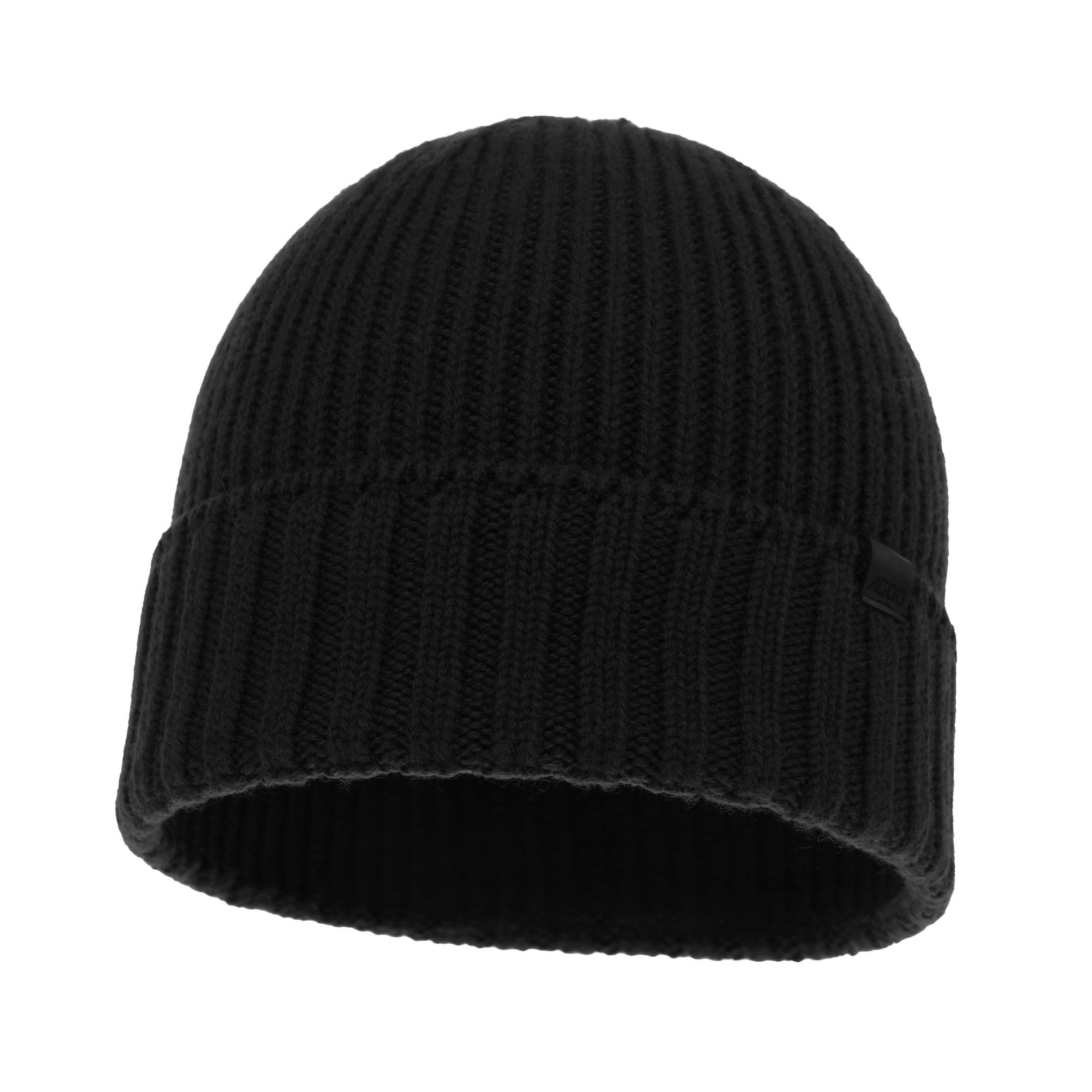 Caciula barbateasca de iarna neagra, 100% lana merinos extrafina, tricotata fara cusaturi, simpla si versatila.
