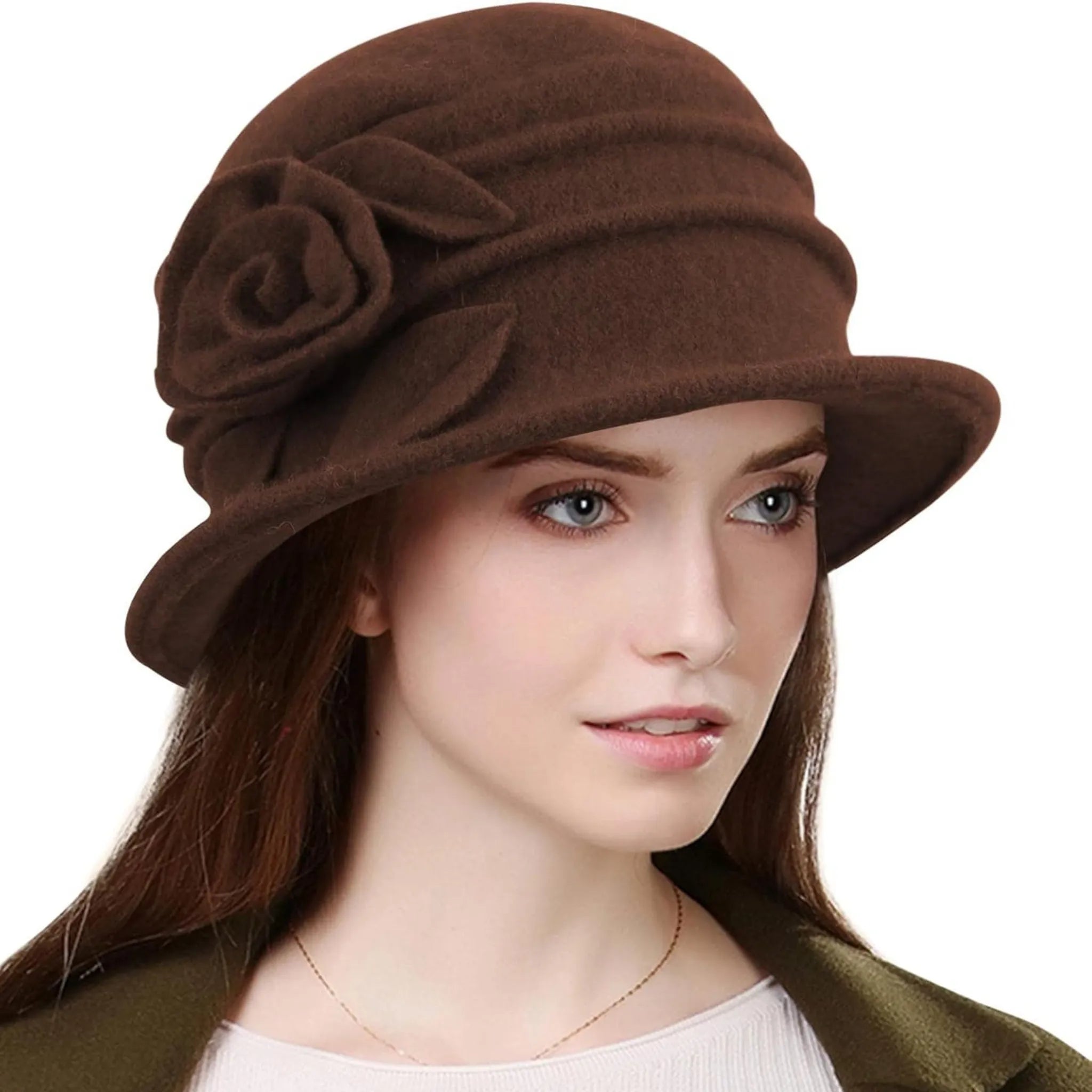 Pălărie damă din lână, model Sofia, culoarea maro.
