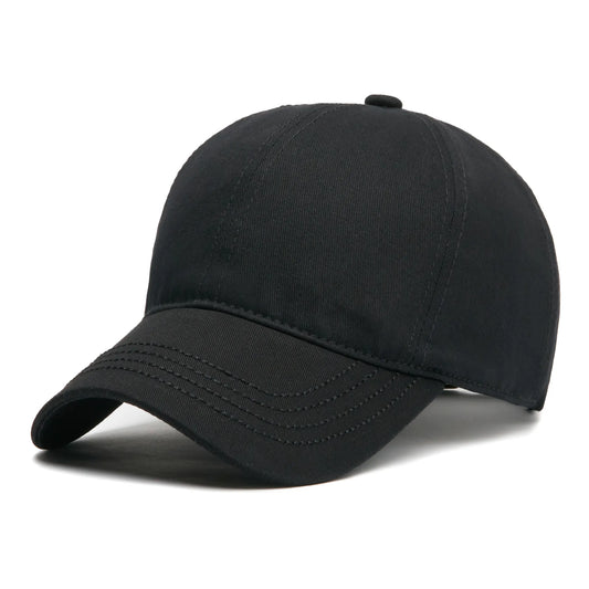 Șapcă din bumbac pentru bărbați, pe culoarea negru, clasică, simplă, mărime universală cu cataramă reglabillă.