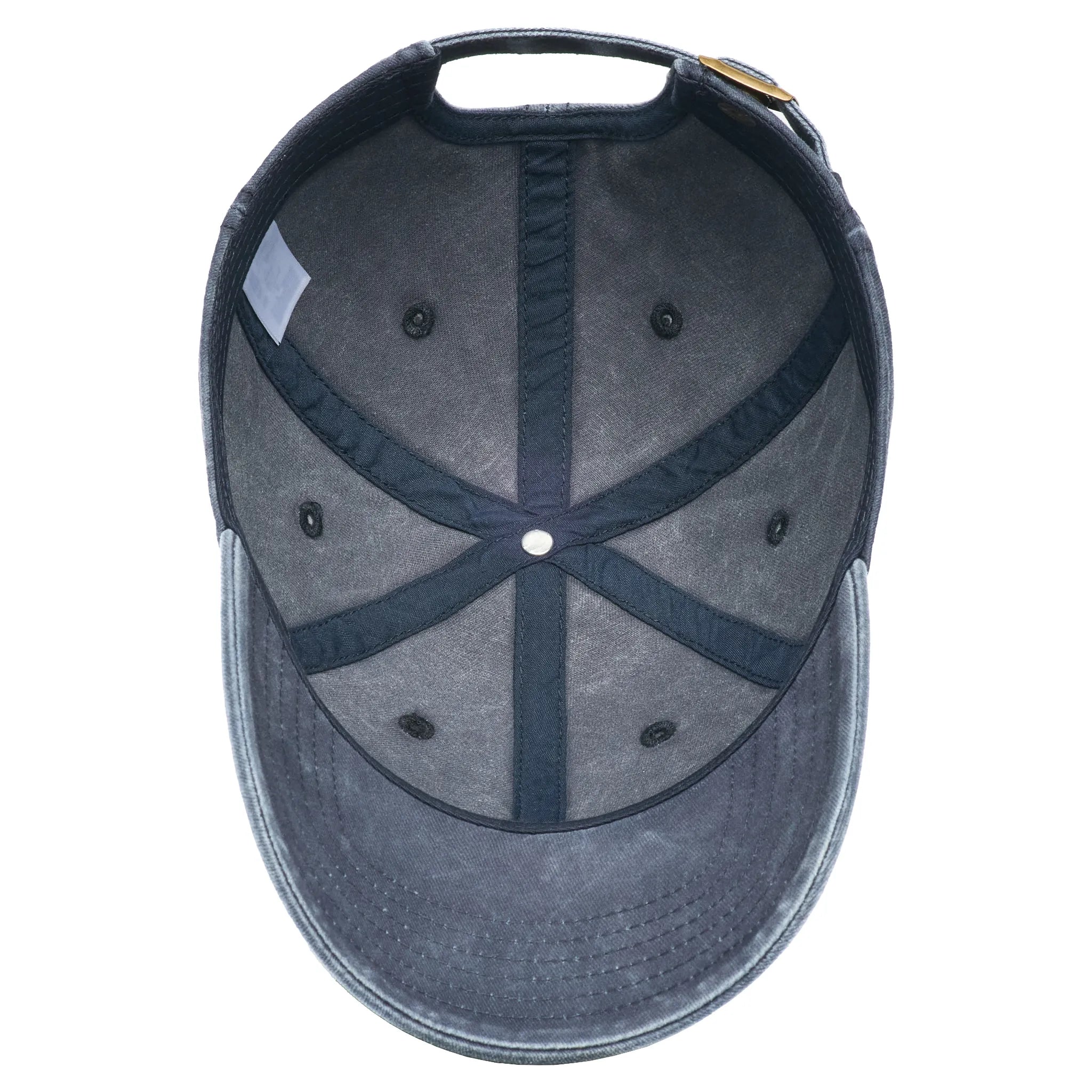 Șapcă bărbătească din 100% bumbac dens, cu aspect washed, bleumarin, interior.