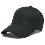 Șapcă din bumbac pentru bărbați, pe culoarea negru, clasică, simplă, mărime universală cu cataramă reglabillă, panouri frontale întărite.