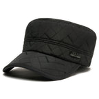 Șapcă de iarnă negru pentru bărbați, matlasată, mărime mică 54–56 cm
