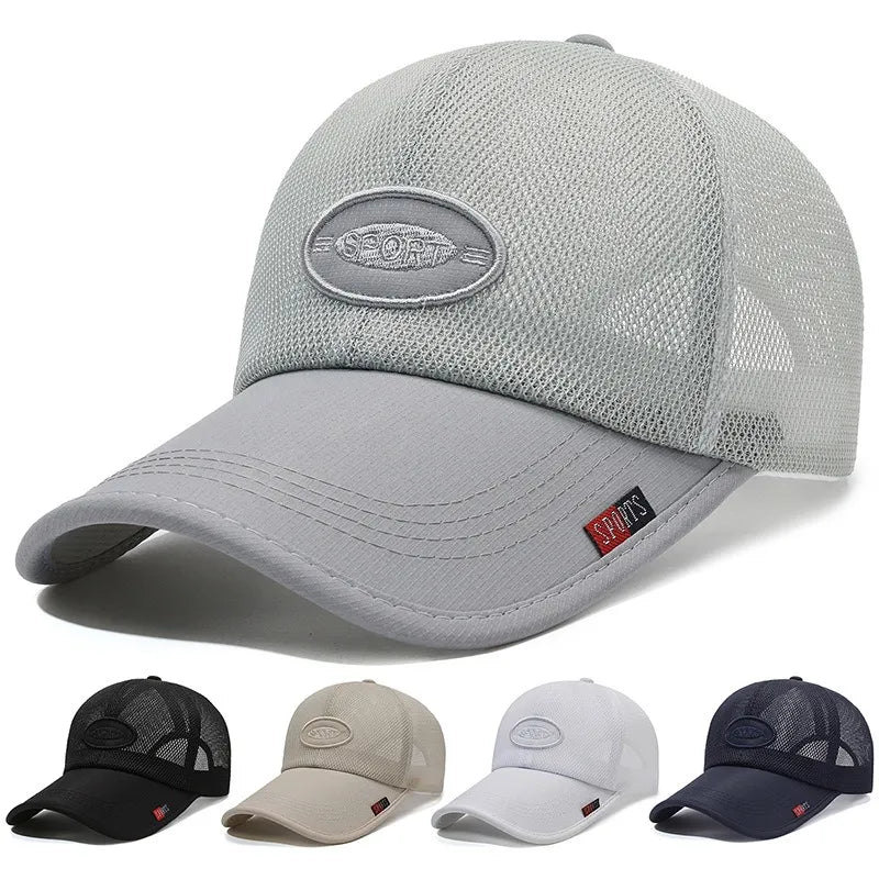 Șapcă bărbați mesh, super ușoară și aerisită, cu cozoroc ferm și reglaj la spate, gama completă