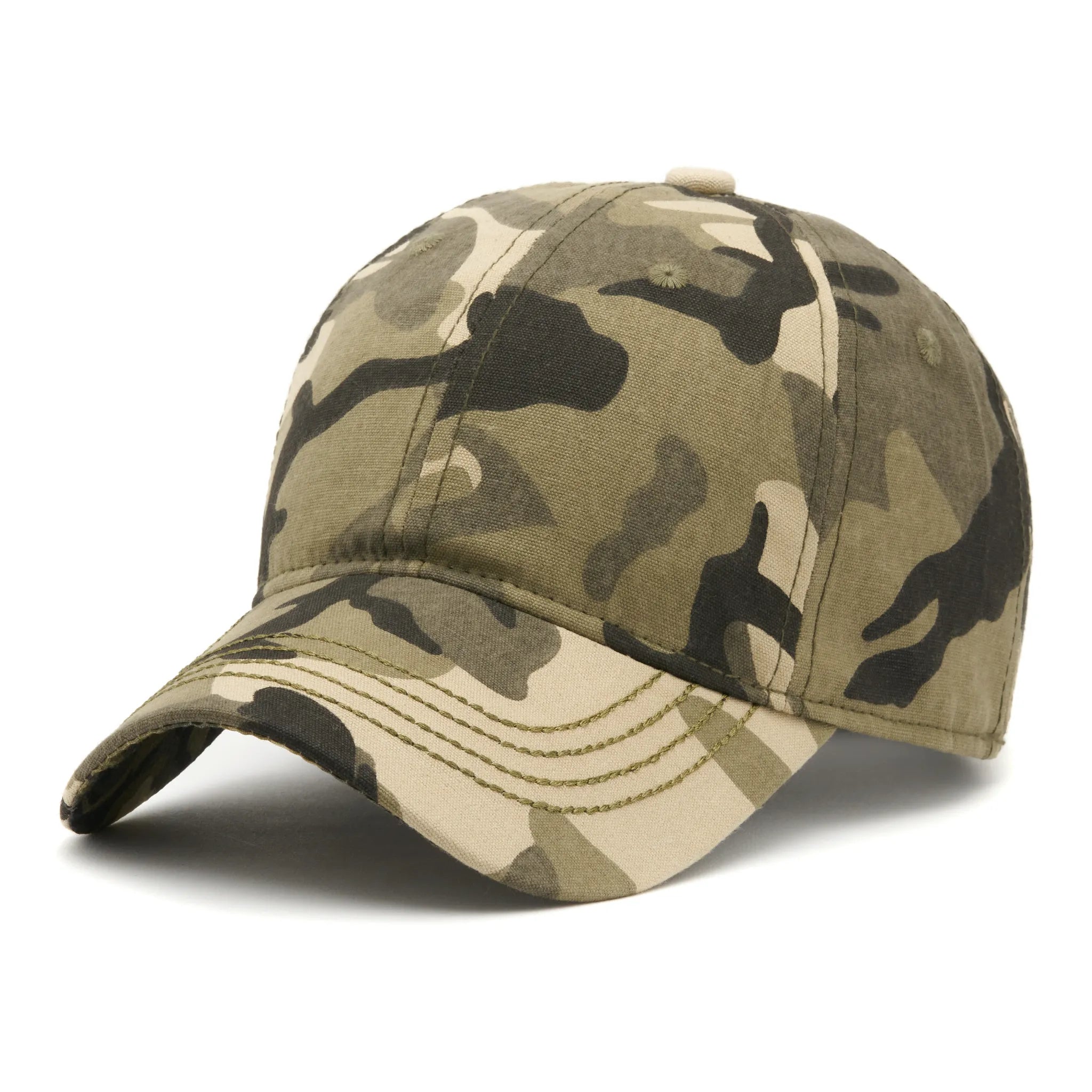 Șapcă Cammo, bumbac, model camuflaj simplu, mărime universală, cataramă reglabilă, bandă anti-transpirație.