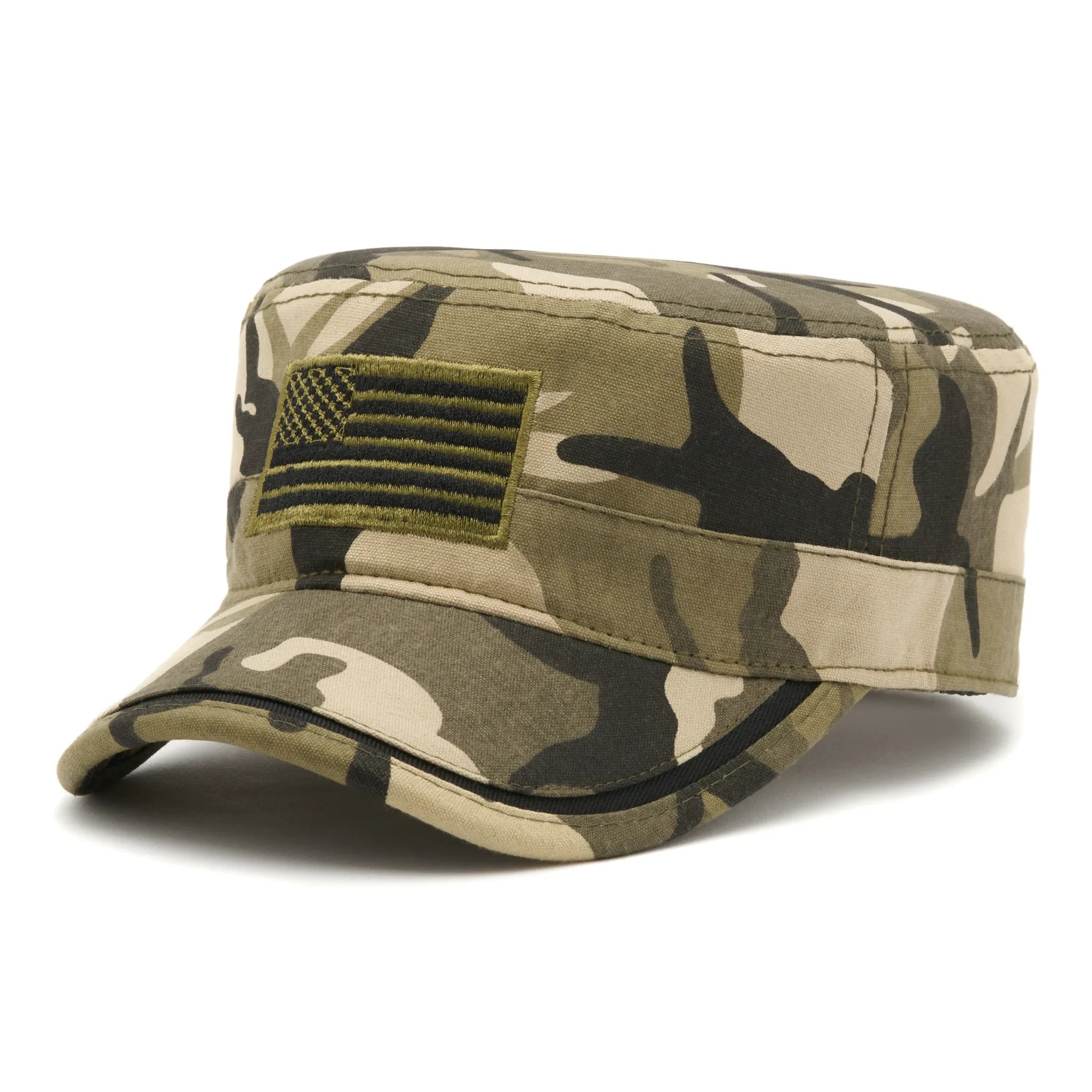 Șapcă bărbați militară, field cammo usa, broderie steagul americii, model camuflaj, mărime universală prin cataramă reglabilă.