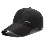 Șapcă bărbați sports, cataramă reglabilă, inscriptie si cozoroc reflectorizante, material fâș, culoarea negru.