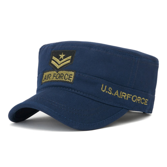 Șapcă militară US Air Force din bumbac cu cataramă reglabilă pe culoarea bleumarin.