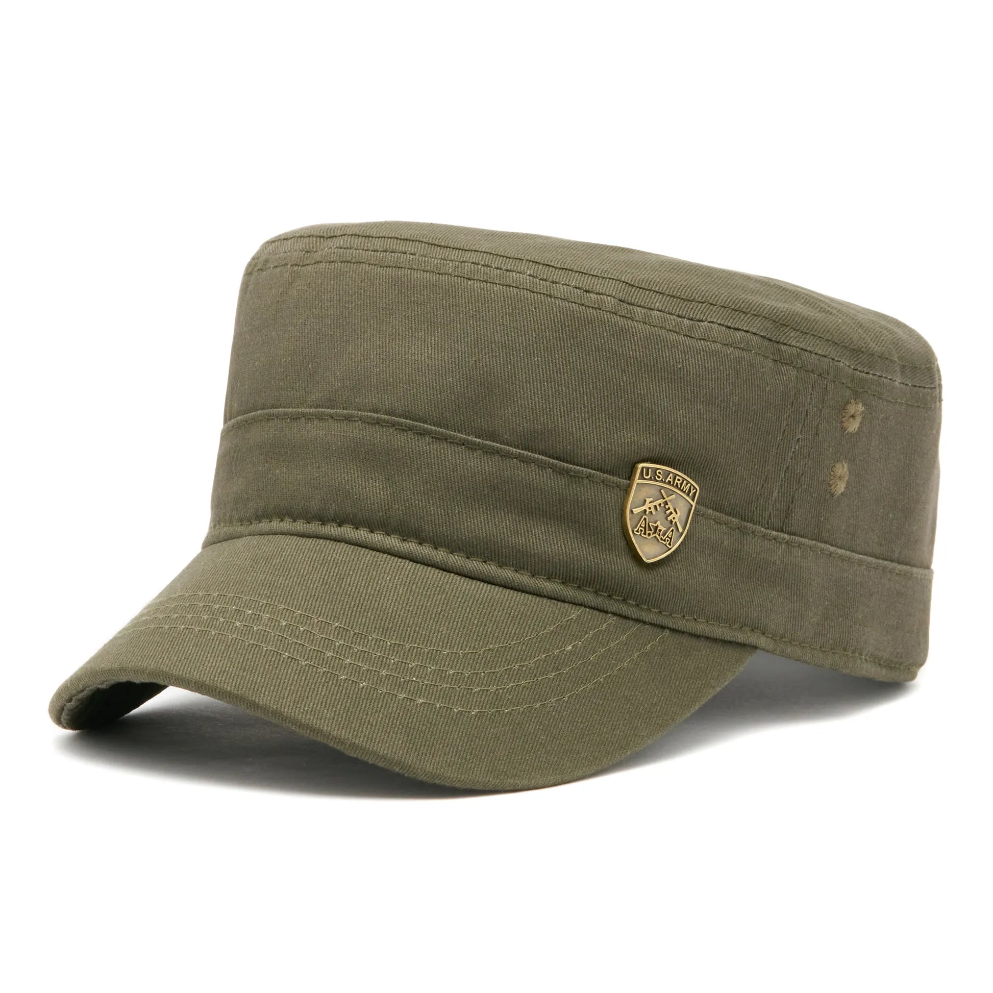 Șapcă militară US Army din bumbac pe culoarea kaki cu mărime universală prin cataramă reglabilă.